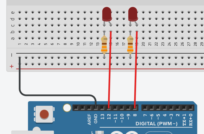 Cómo hacer que 2 LEDs parpadeen de forma alterna con Arduino