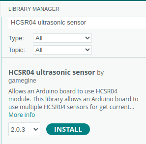 Libraría del sensor ultrasónico HCSR04 para Arduino