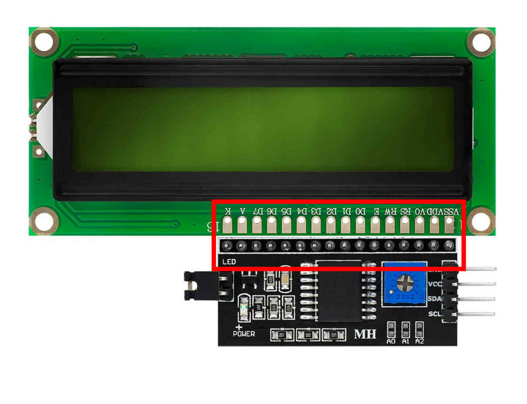 Conexión LCD 1602 y adaptador I2C